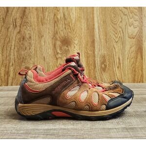 Merrell Chameleon Low Lace Hiking Shoes Youth Size 4 Brown Red